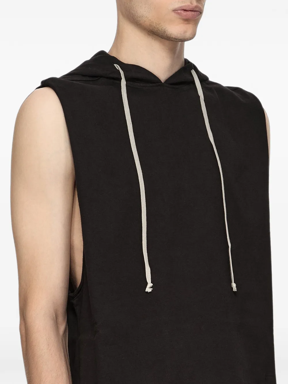 Rick Owens DRKSHDW Mouwloze top met capuchon Zwart