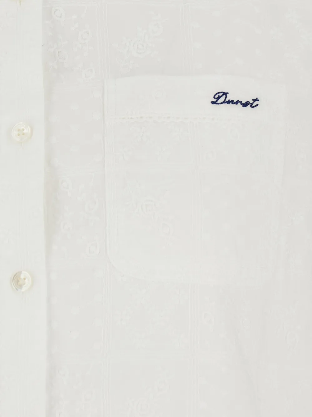 DUNST Katoenen shirt met geborduurd logo Wit