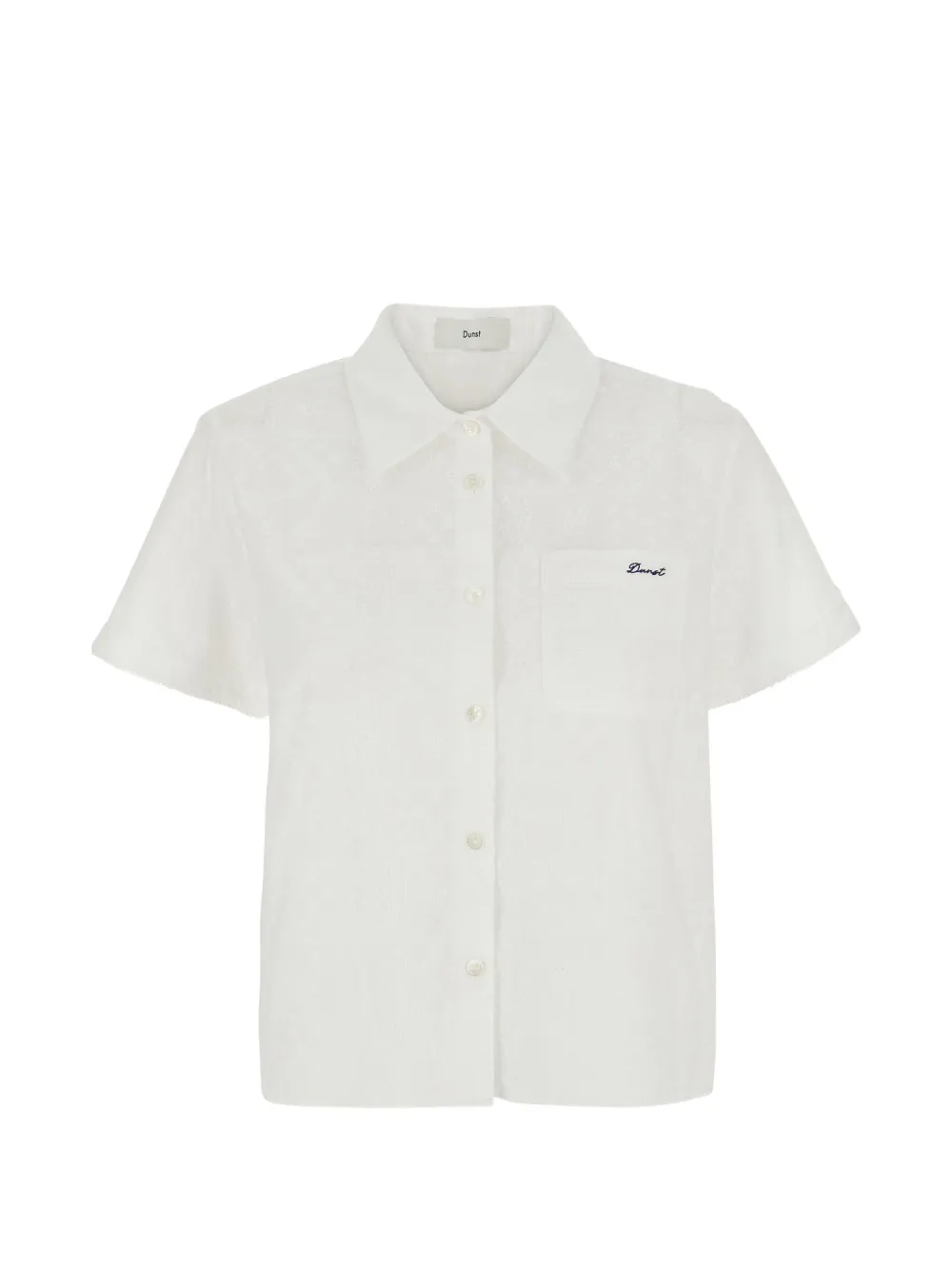 DUNST logo-embroidered cotton shirt - Bianco