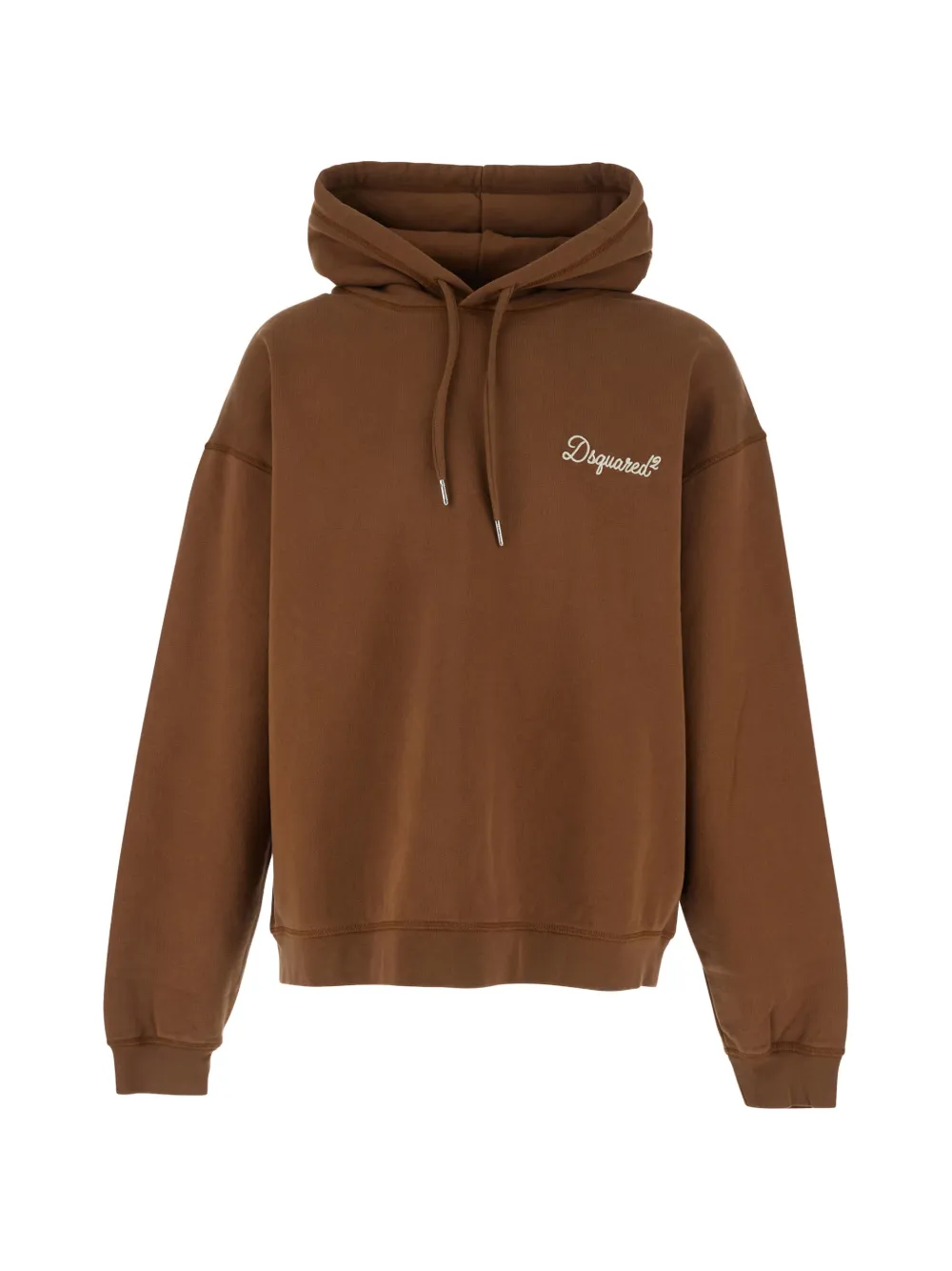 DSQUARED2 logo-embroidered hoodie - Marrone