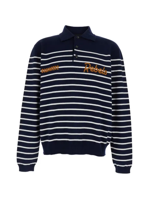 DSQUARED2 striped embroidered polo shirt