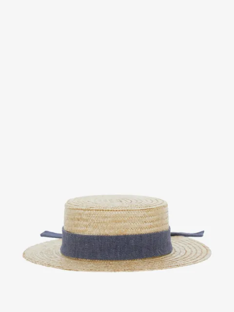 Emporio Armani Kids ribbon straw hat
