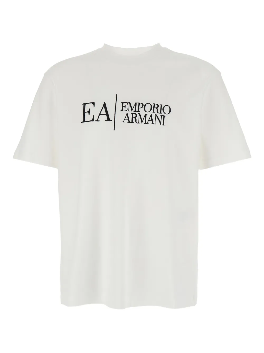 Emporio Armani crew-neck logo-embroidery T-shirt - Bianco