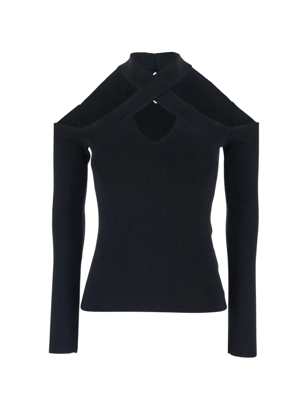 Federica Tosi cross-shoulder knitwear - Nero