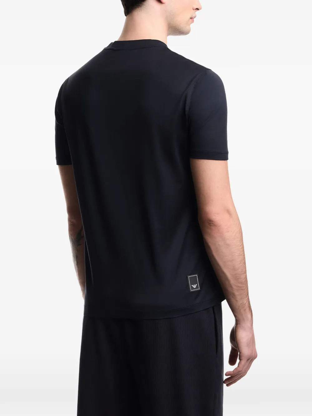 Emporio Armani T-shirt met geborduurd logo Blauw