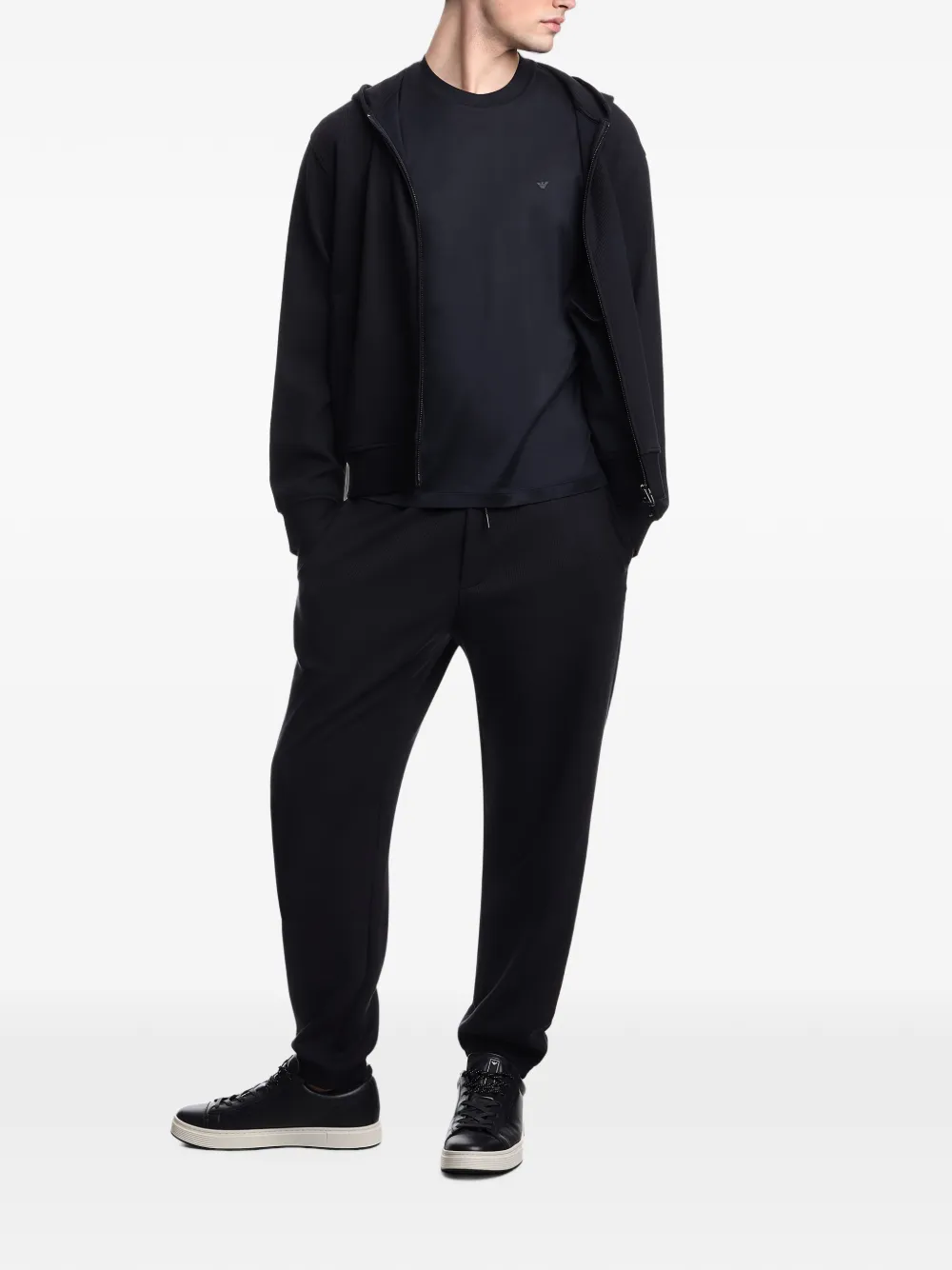 Emporio Armani T-shirt met geborduurd logo Blauw