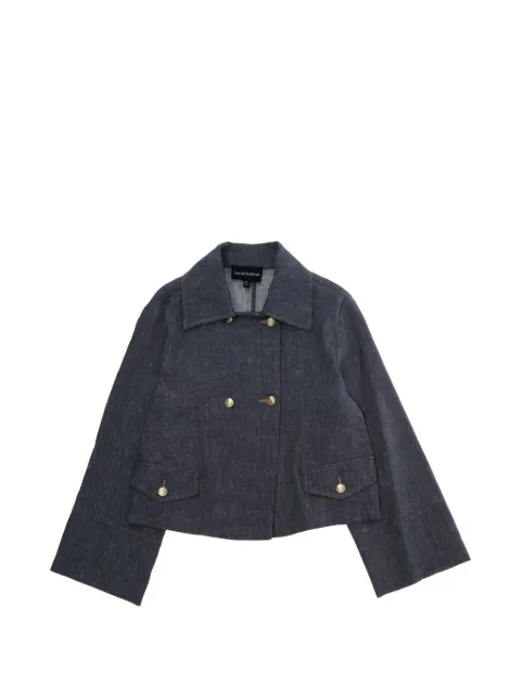 Emporio Armani Kids 더블 브레스티드 데님 재킷