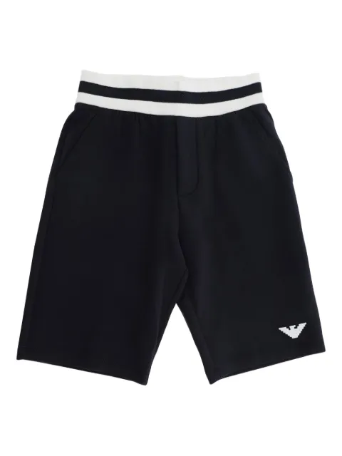 Emporio Armani Kids striped waistband logo shorts