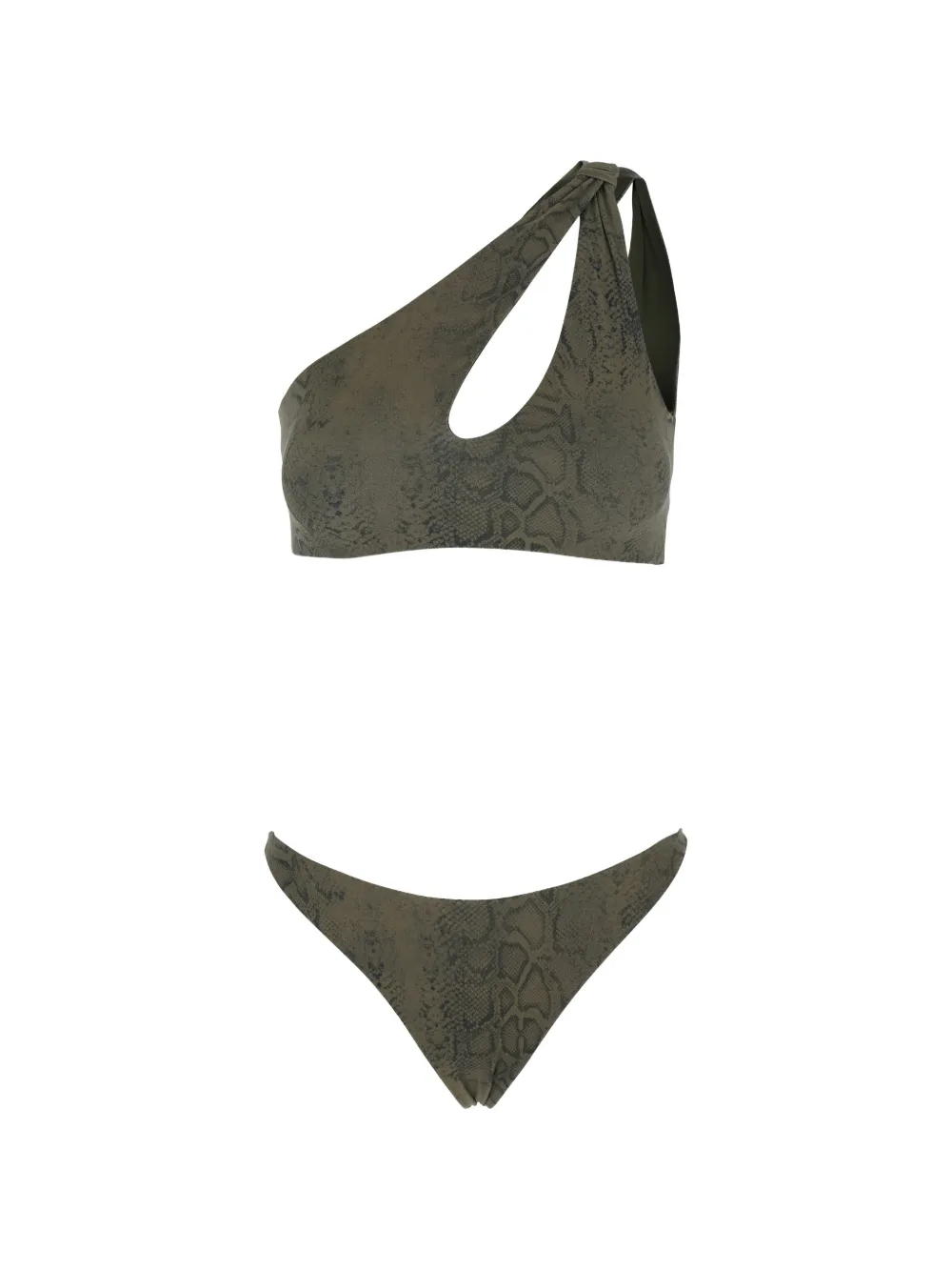 Federica Tosi python-print cut-out bikini - Verde