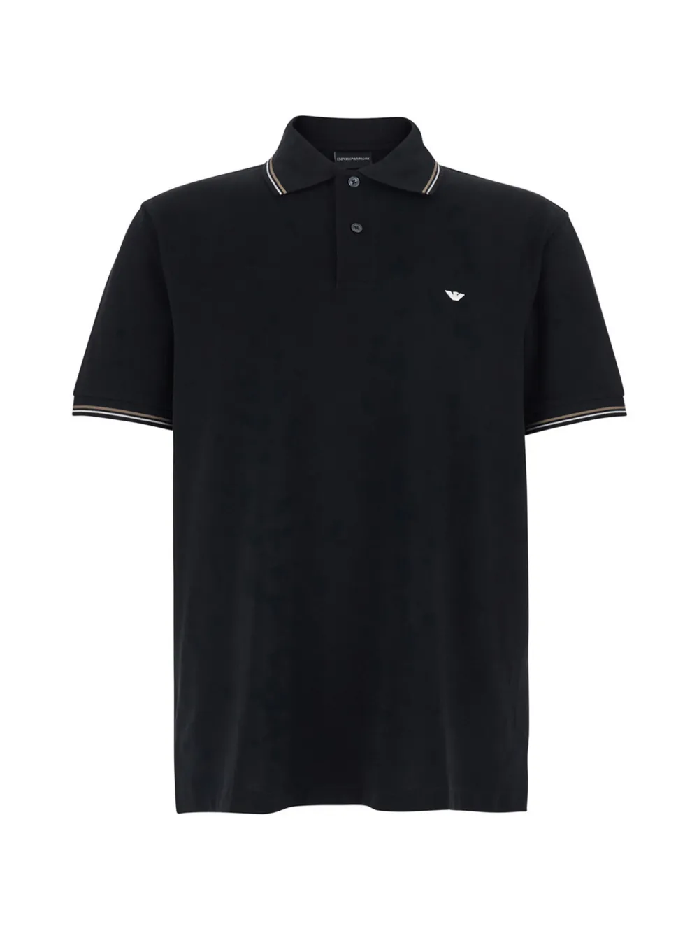 Emporio Armani embroidered trim polo shirt - Nero
