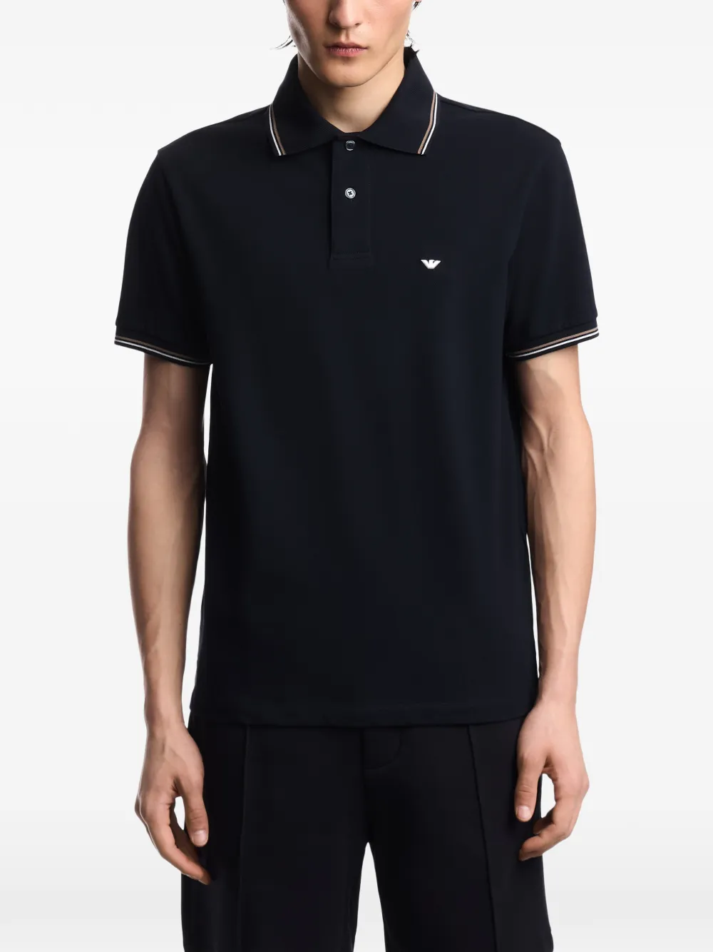Emporio Armani Poloshirt met borduurwerk Zwart