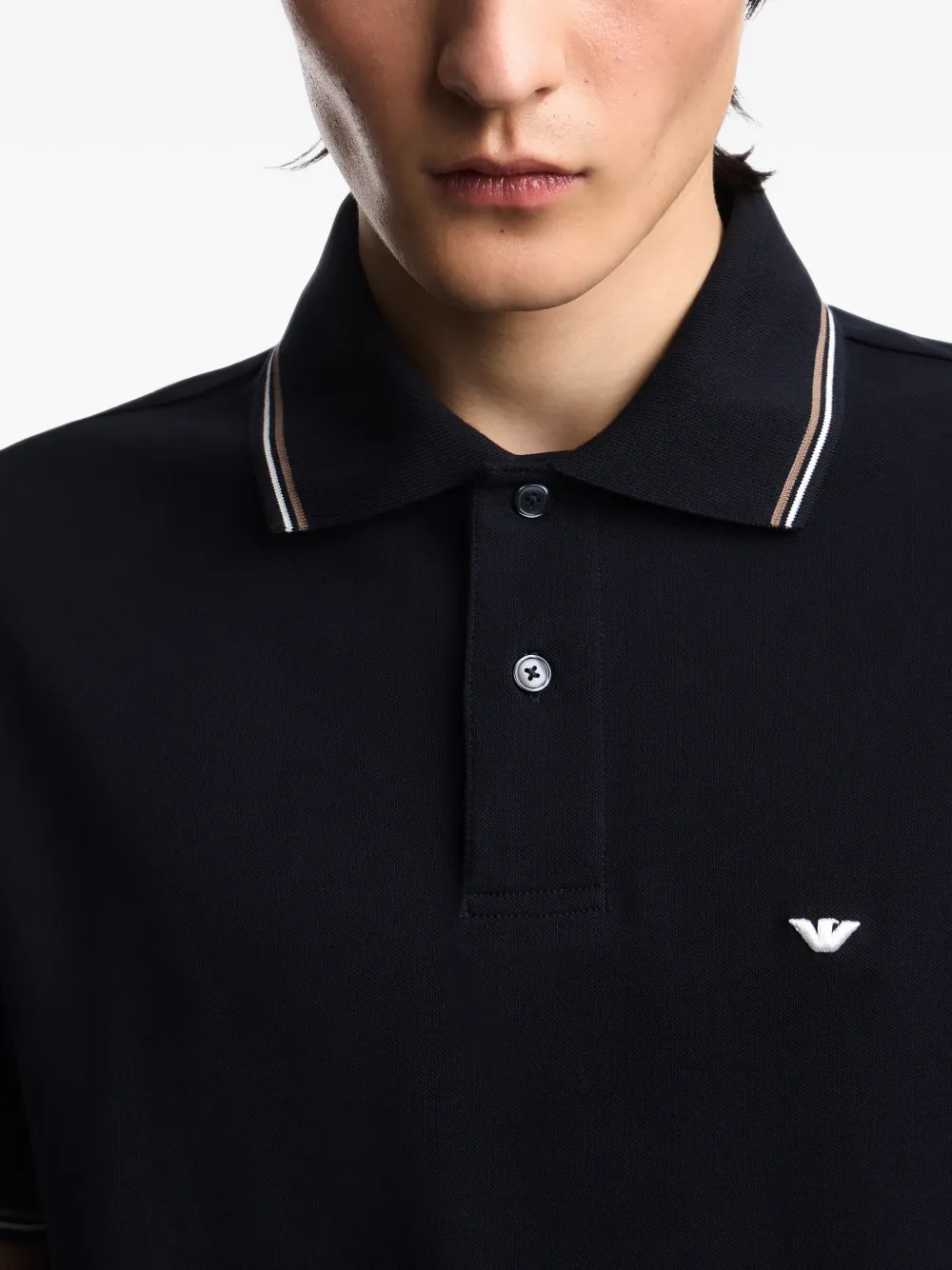 Emporio Armani Poloshirt met borduurwerk Zwart