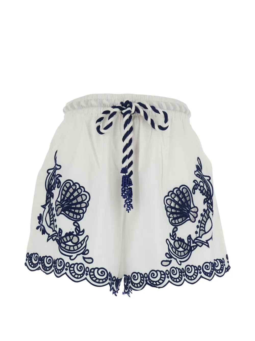 FARM Rio logo-embroidered short - Bianco