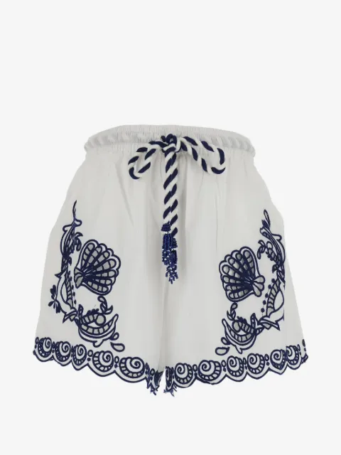 FARM Rio logo-embroidered short