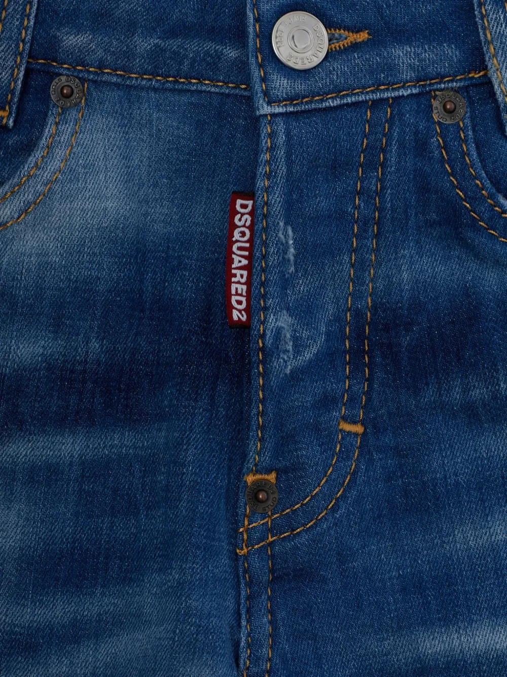  Dsquared2 Kids Logo-patch Denim Shorts - Blue 