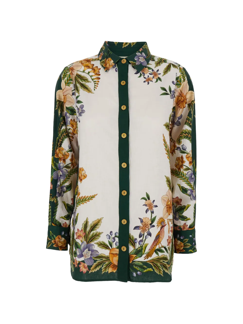 FARM Rio floral-print long-sleeve shirt - Bianco