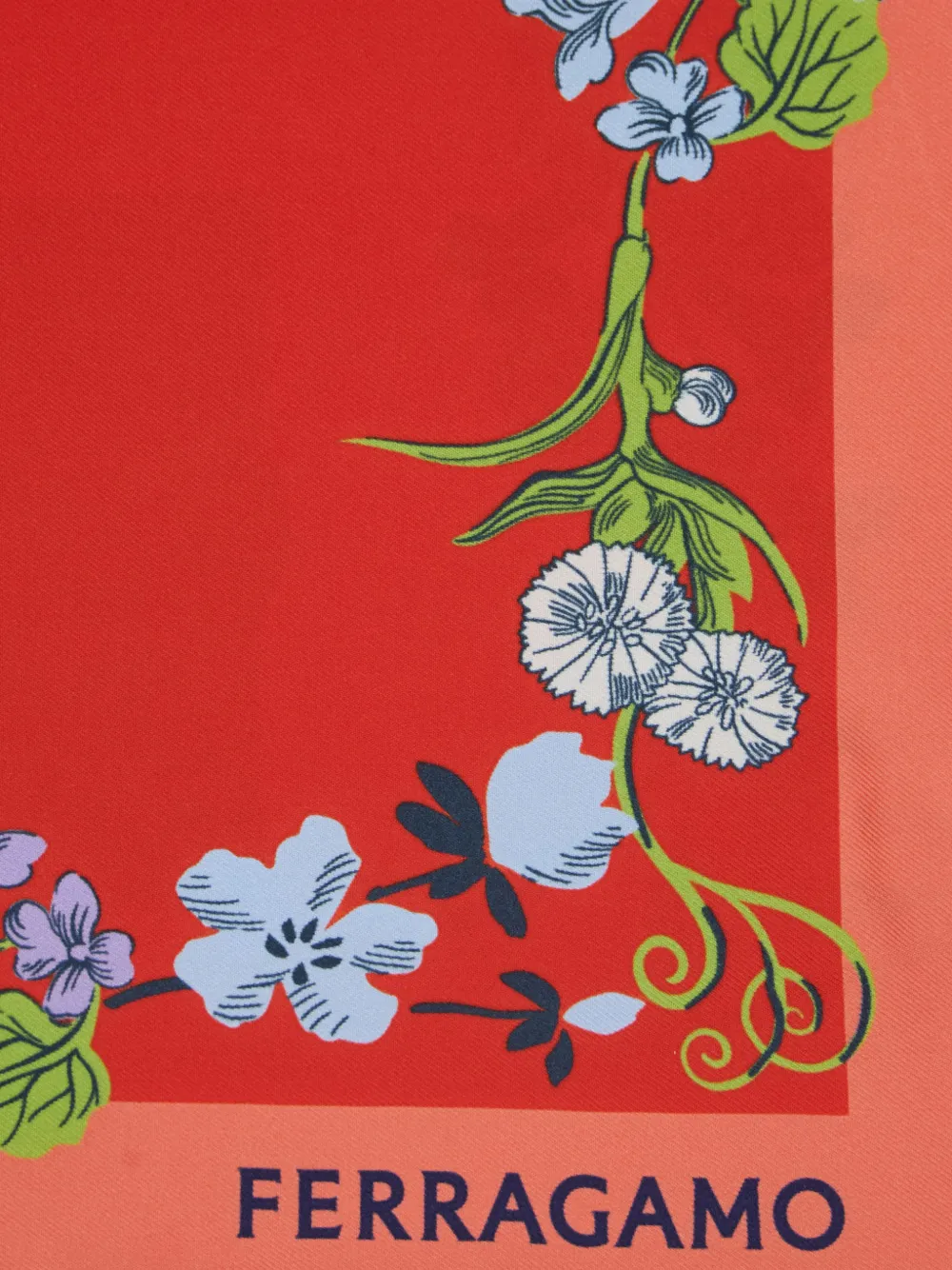 Ferragamo Sjaal met bloemenprint Rood