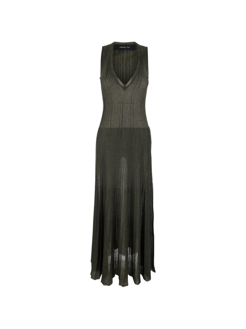 Federica Tosi V-neck maxi dress - Verde