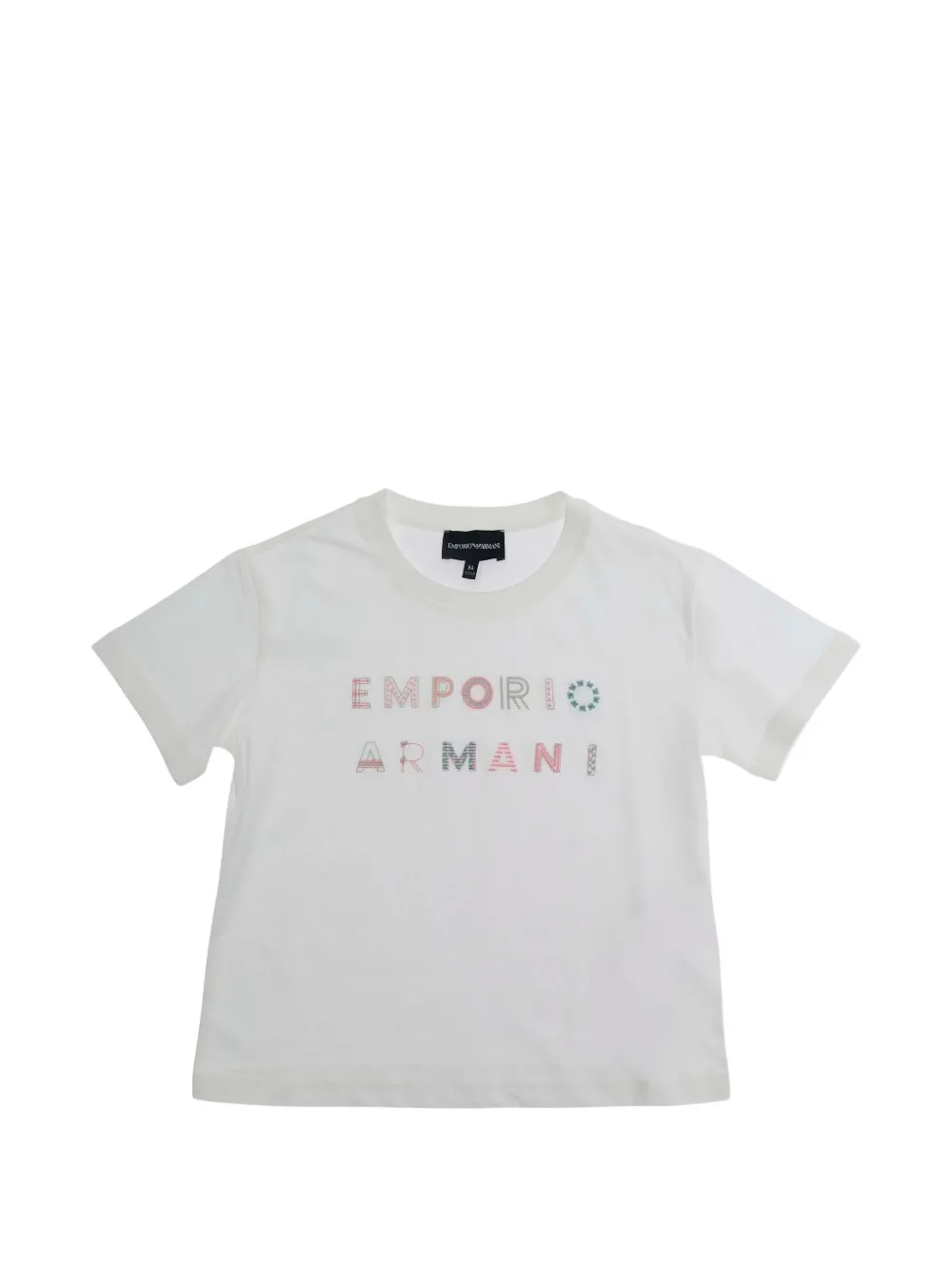 Emporio Armani Kids embroidered T-shirt - Bianco