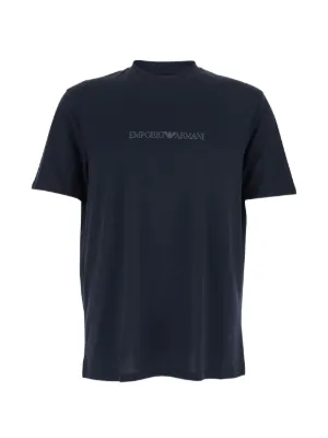 Ea7 Emporio Armani ロゴクルーネック Tシャツ | ブルー | FARFETCH JP