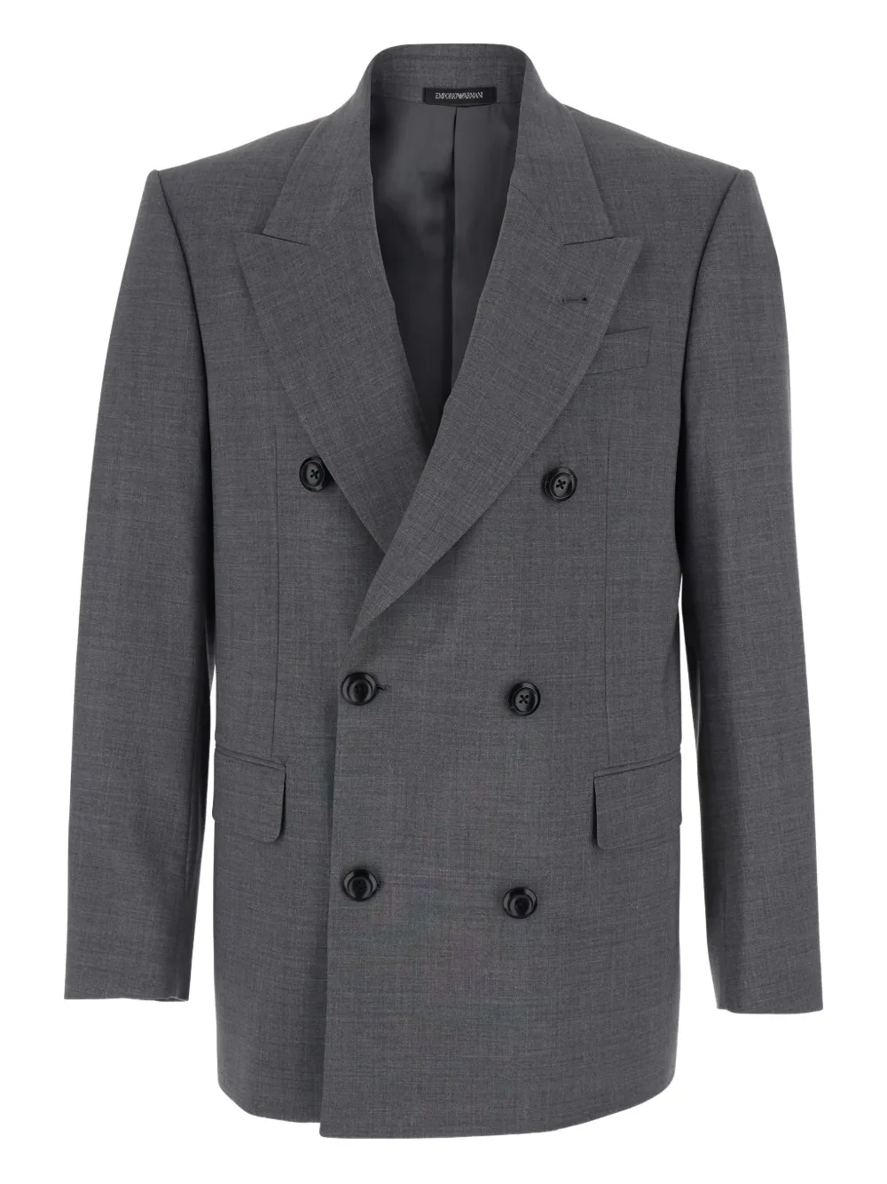 Emporio Armani double-breasted peak-lapels blazer - Grigio