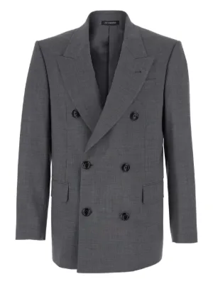 LANVIN ダブルセットアップスーツ フォーマル ダークグレー/EZ184 Lanvin single-breasted virgin-wool Suit Jacket | Grey | FARFETCH JO
