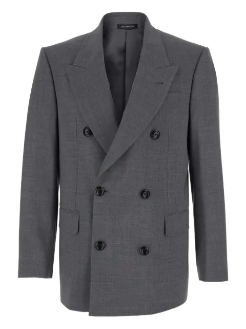Emporio Armani blazer con solapas de pico y doble botonadura