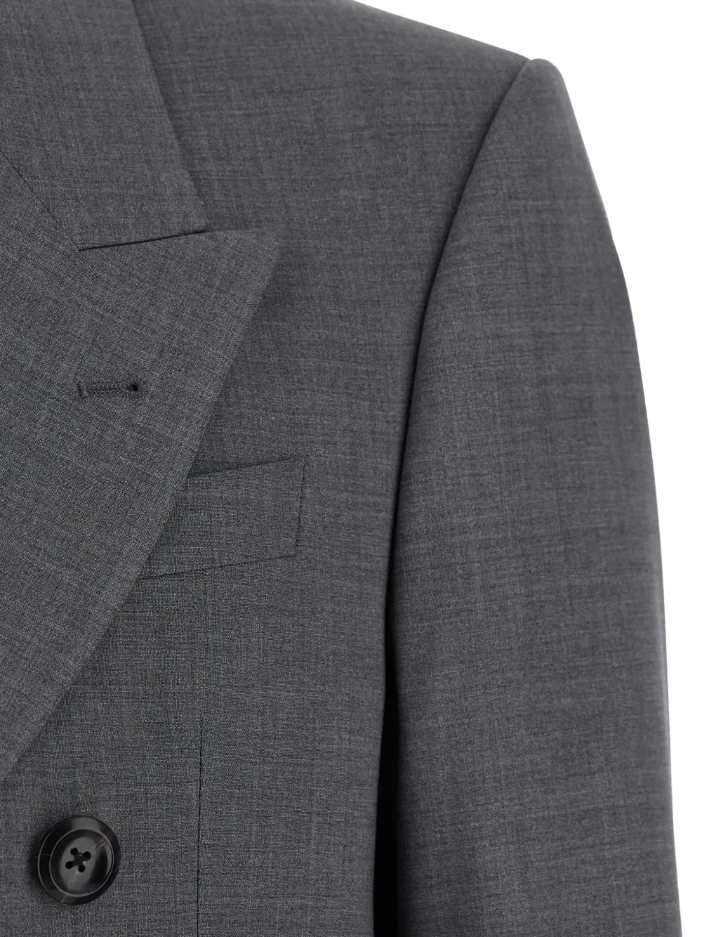 Emporio Armani Blazer met dubbele rij knopen en puntige revers Grijs