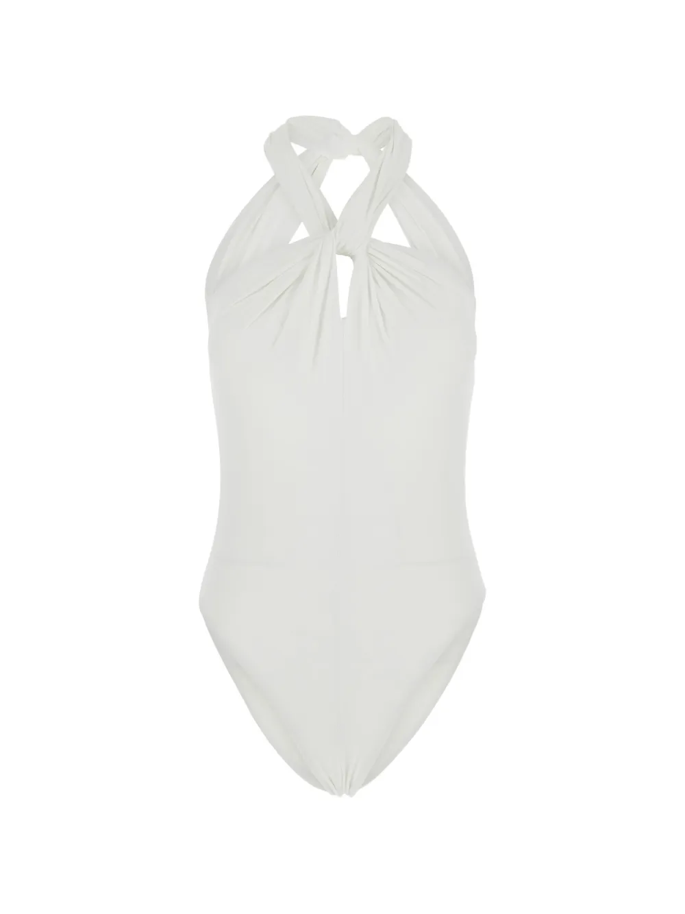 Federica Tosi twist-detail halterneck swimsuit - Bianco