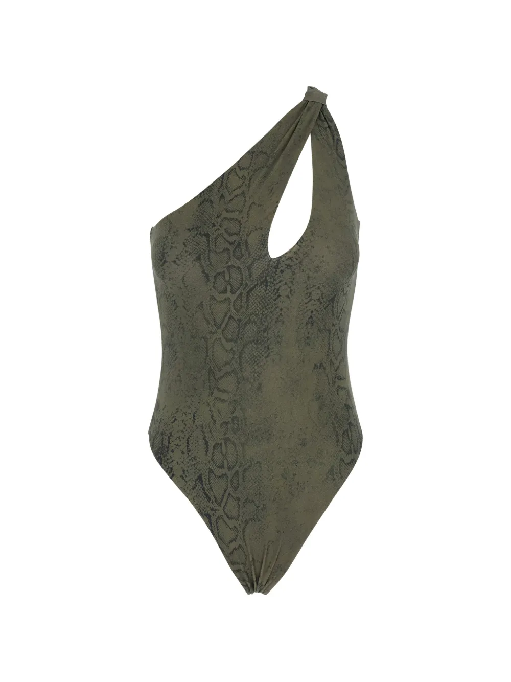 Federica Tosi python-print one-shoulder swimsuit - Verde