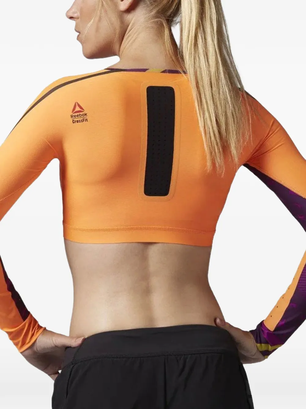  Reebok Compression Long-sleeve Crop Top - Orange 