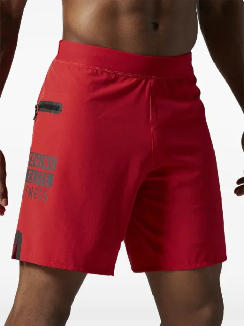 Reebok shorts deportivos con estampado gráfico y cierre