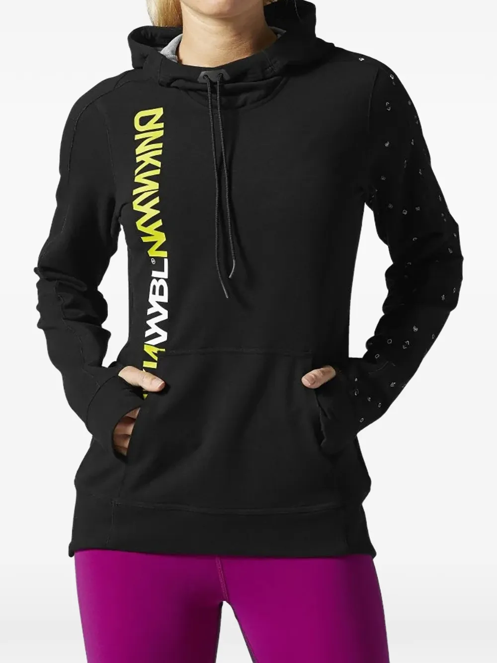 Reebok Felpa in spugna con cappuccio - Nero