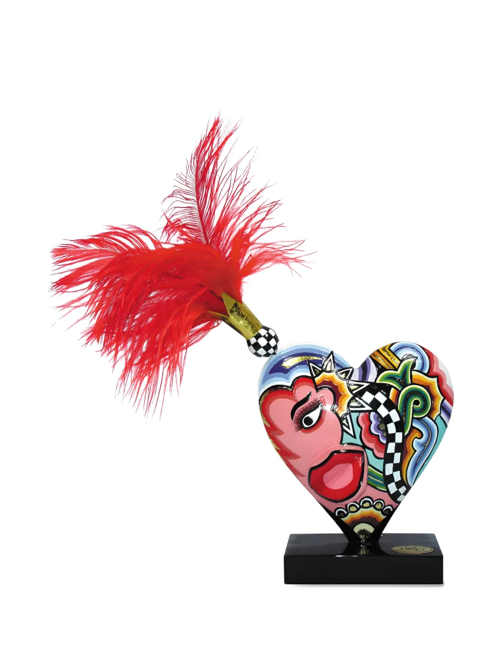 Toms Drag feather heart home decor | Pink | Image 1