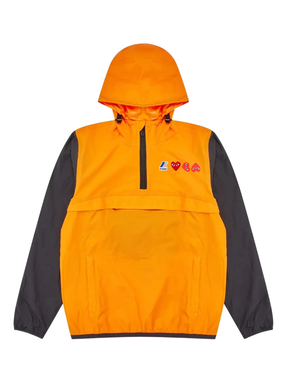 Comme Des Garçons Play Giacca leggera con applicazione Heart x K-Way - Arancione