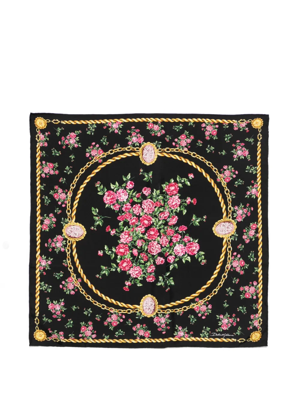 Dolce & Gabbana floral chain scarf - Nero