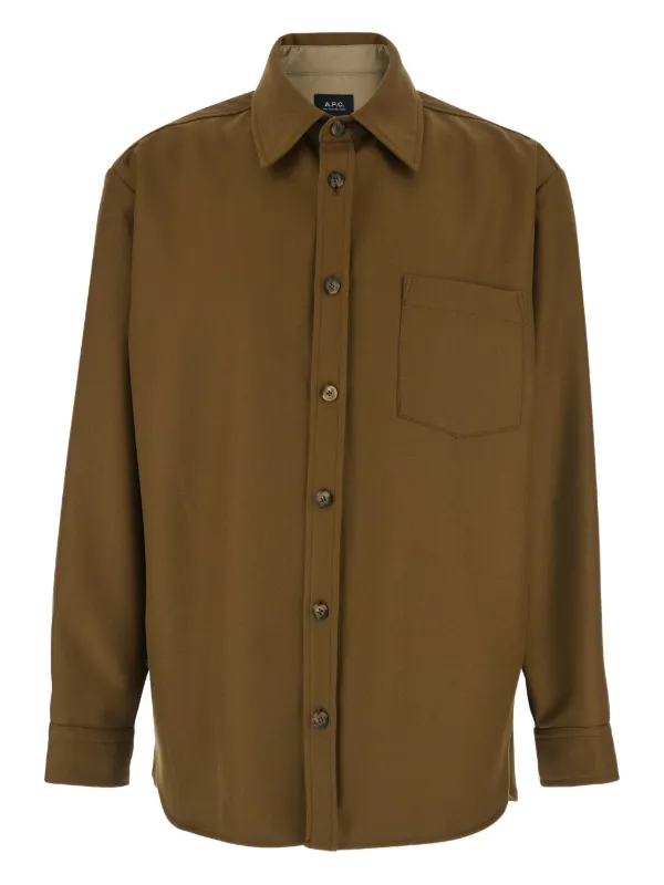MHL. ブラウン長袖シャツジャケット A.P.C. Malaury シャツジャケット | ブラウン | FARFETCH JP
