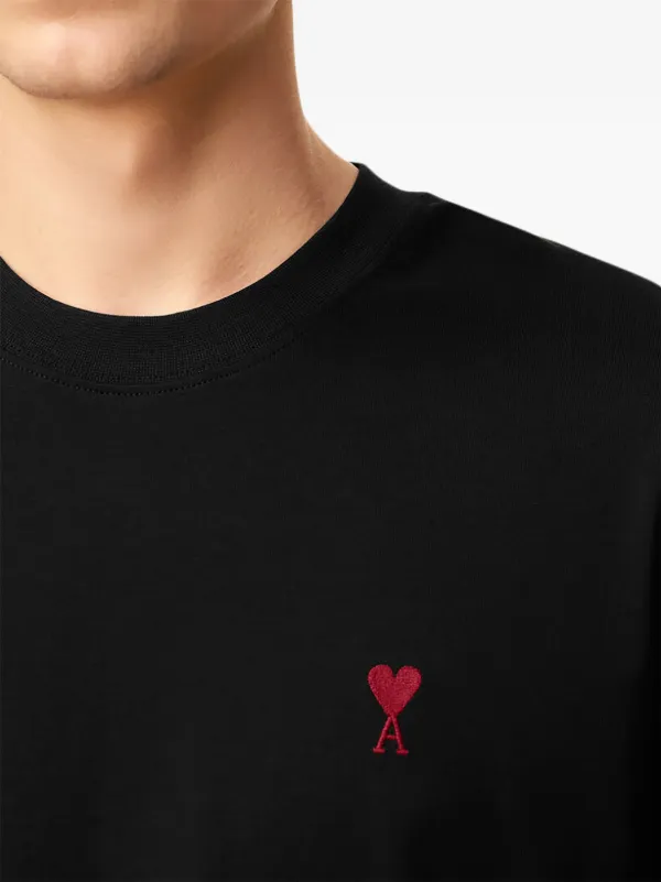 AMI Paris Camiseta Ami De Coeur De Algodão Orgãnico | Preto