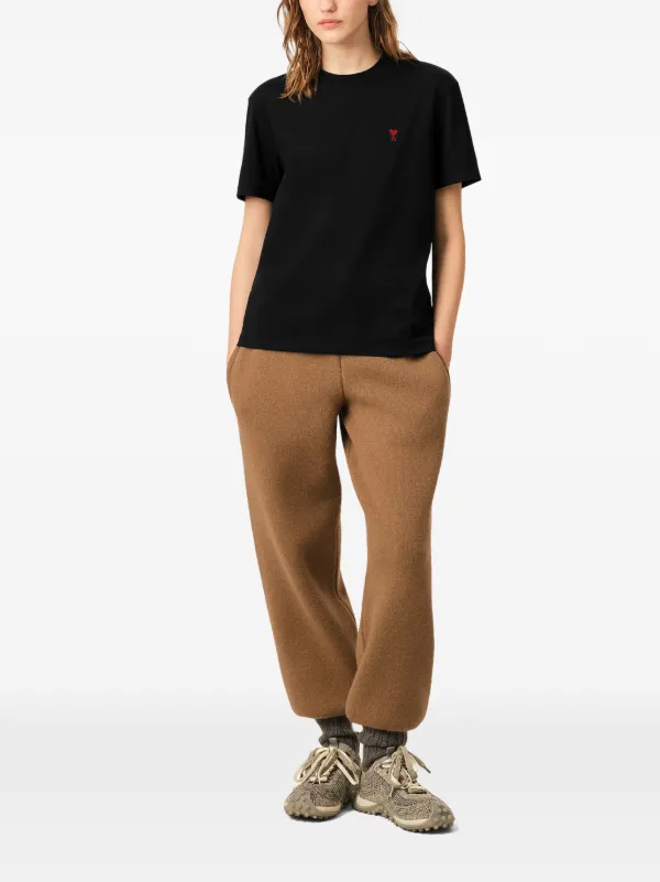 AMI Paris Black T-shirt In Cotton Jersey With Ami De Coeur | Black