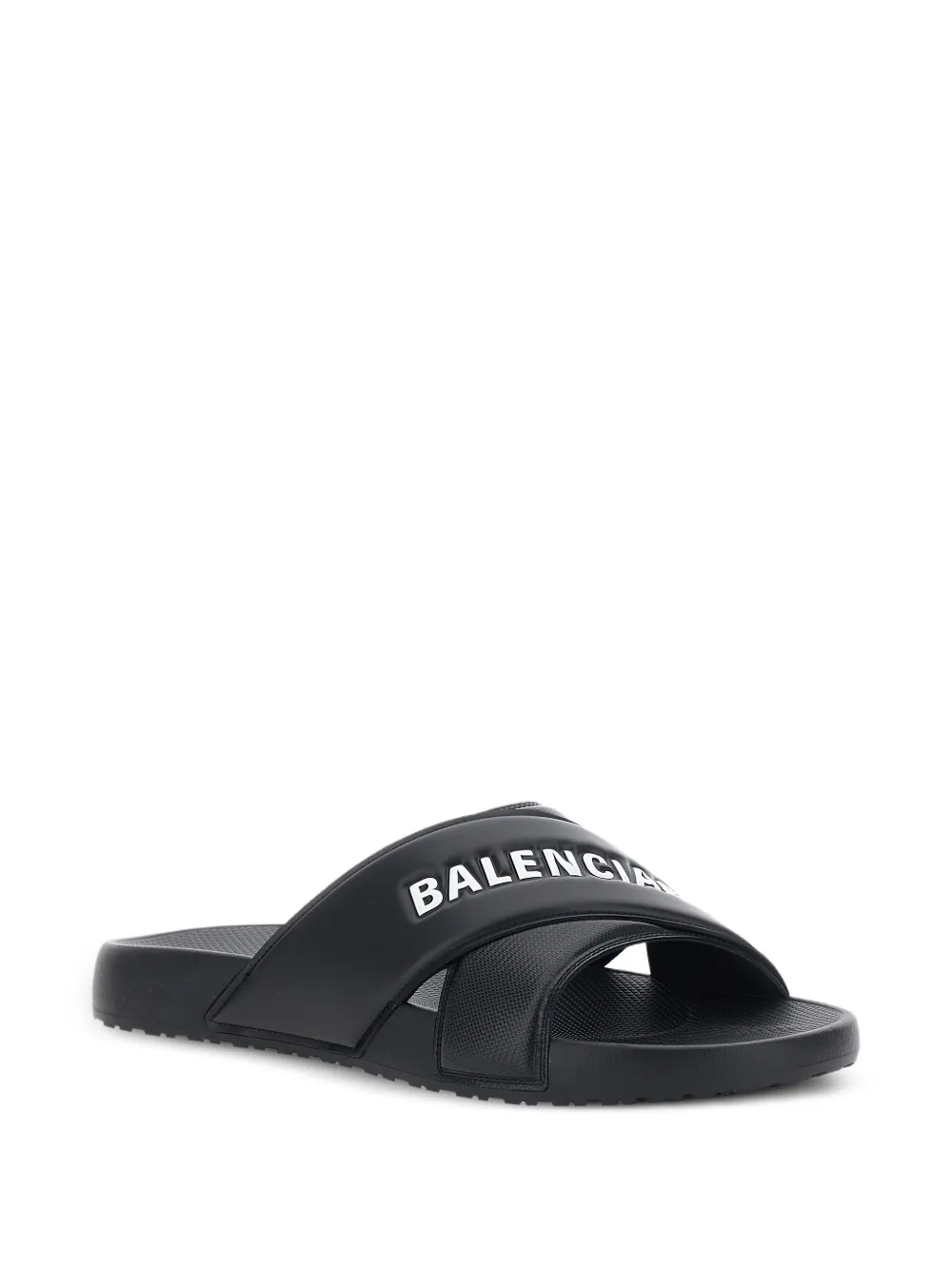 Balenciaga Sportypool sandalen met gekruiste bandjes en logo-print Zwart