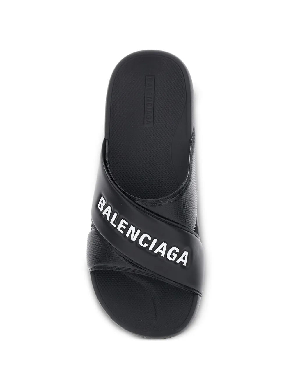 Balenciaga Sportypool sandalen met gekruiste bandjes en logo-print Zwart
