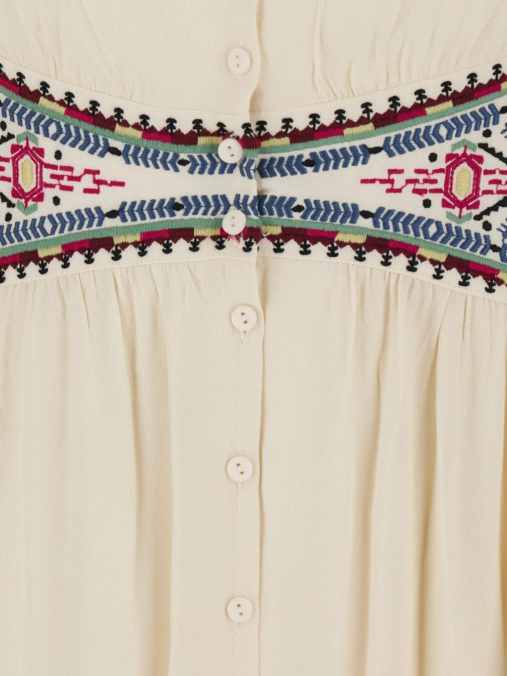 Ba&Sh Tina blousejurk met geborduurd detail Beige