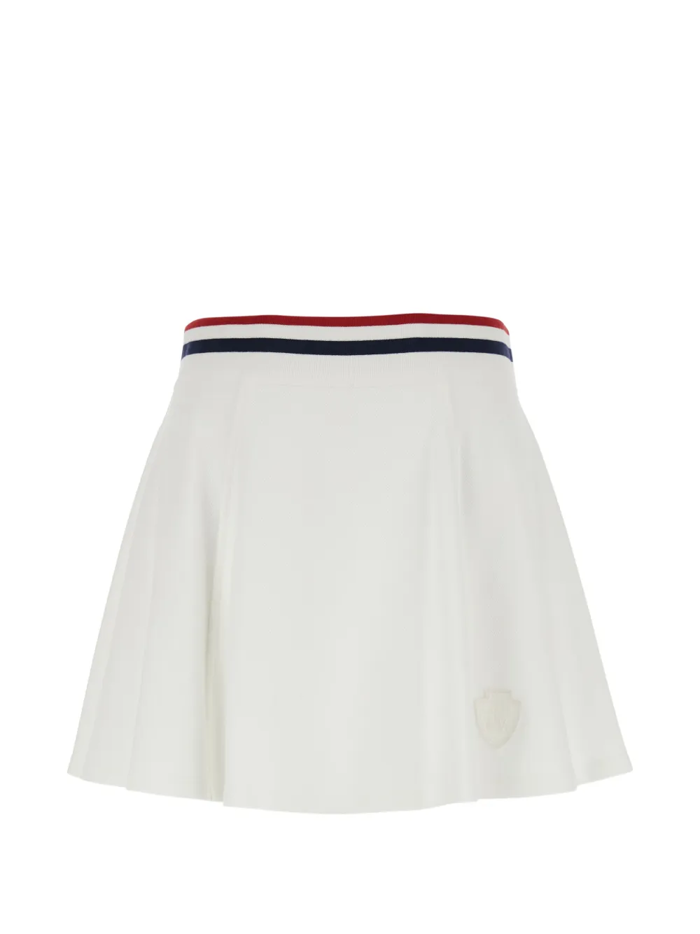 Brunello Cucinelli striped-trim A-line mini skirt - Bianco