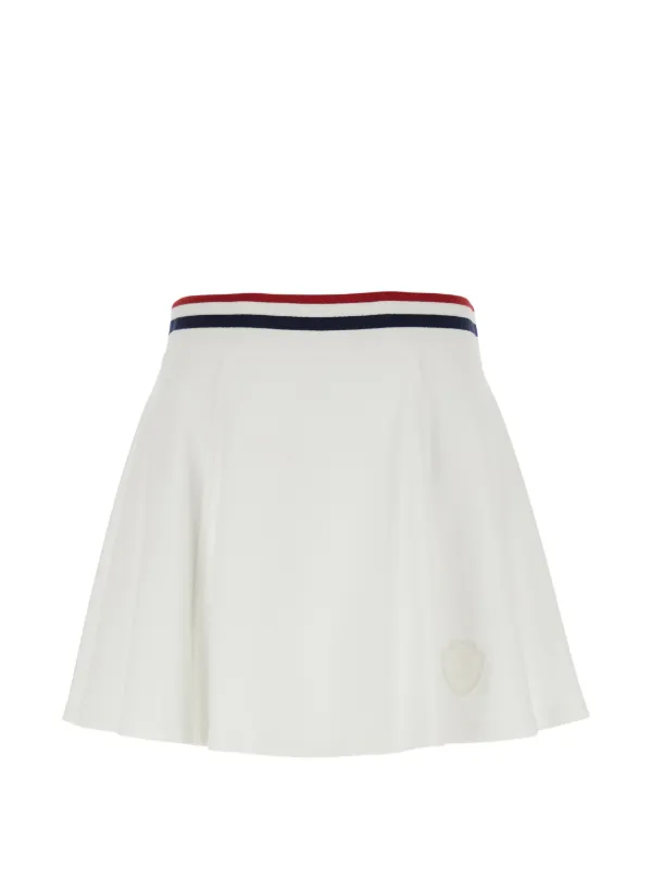 Brunello Cucinelli Striped-trim A-line Mini Skirt in White