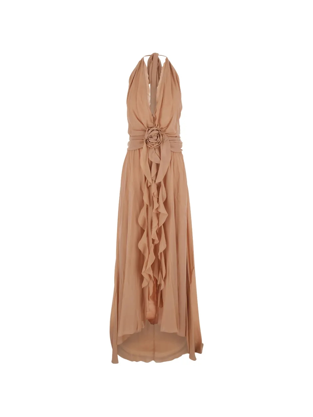 Blumarine georgette maxi dress - Nude