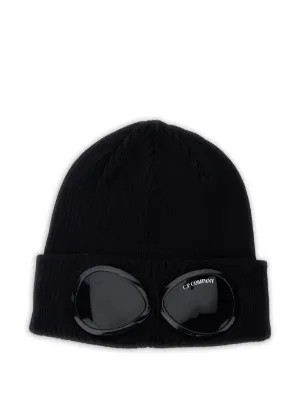 帽子 C.P. COMPANY Black goggle beanie C.P. Company Goggle-lens Ribbed Beanie | Black | FARFETCH