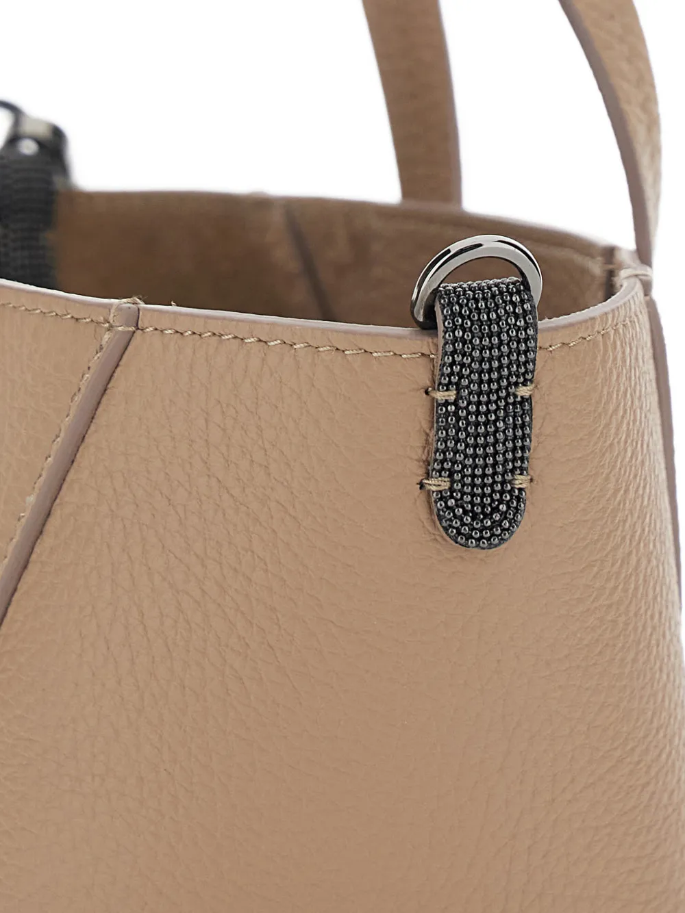 Brunello Cucinelli BC Duo kleine leren shopper Beige