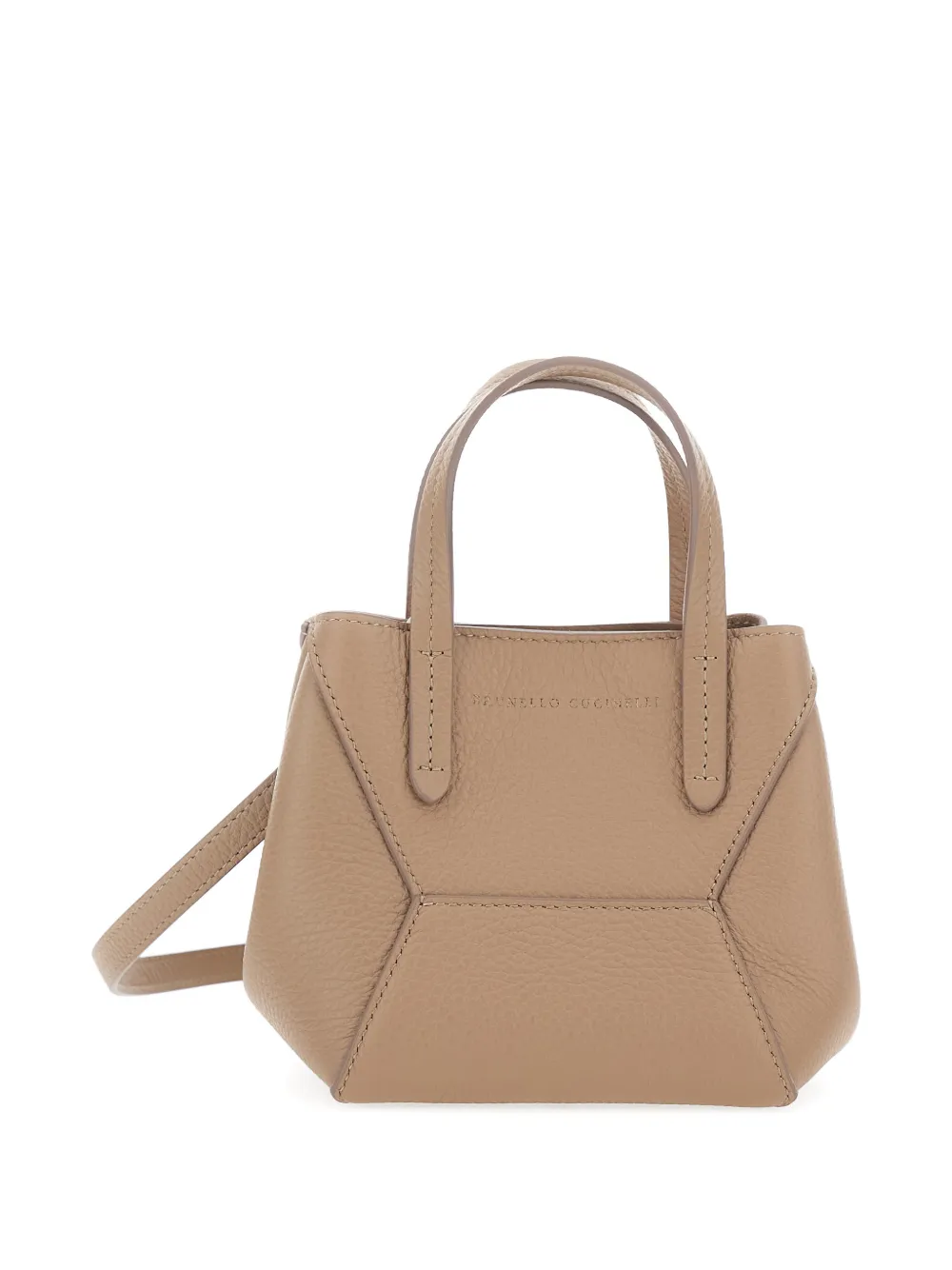 Brunello Cucinelli BC Duo kleine leren shopper Beige
