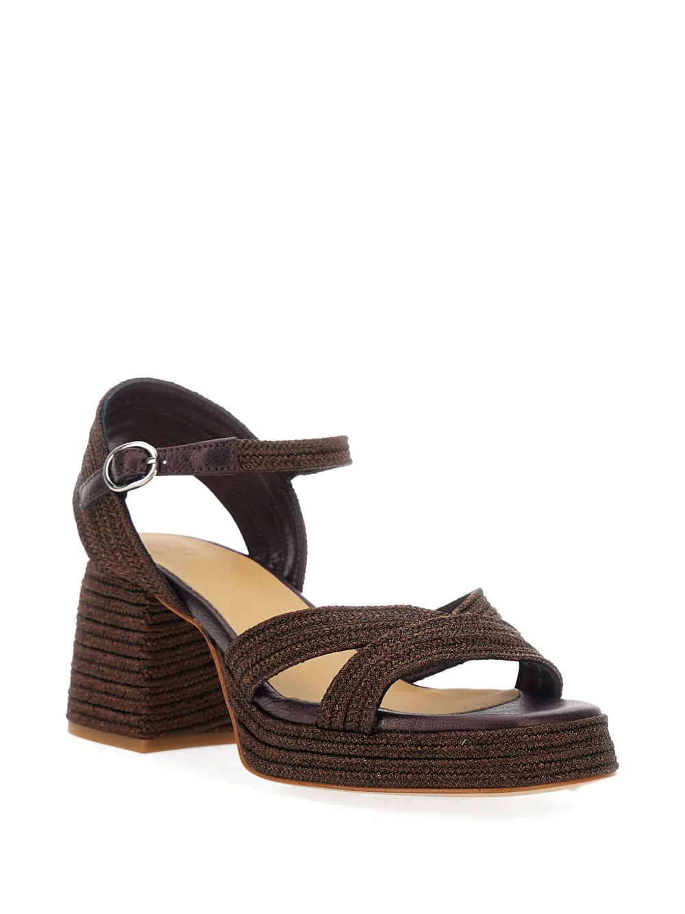 Castañer Vallita criss-cross platform sandals Bruin