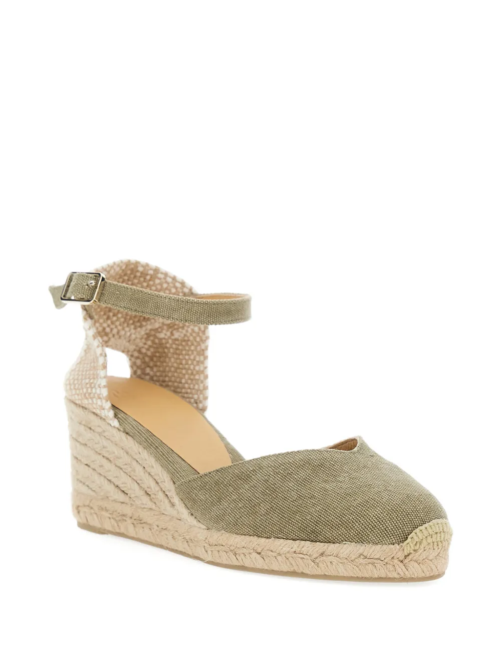 Castañer Chiarita espadrilles met enkelbandje en sleehak Groen